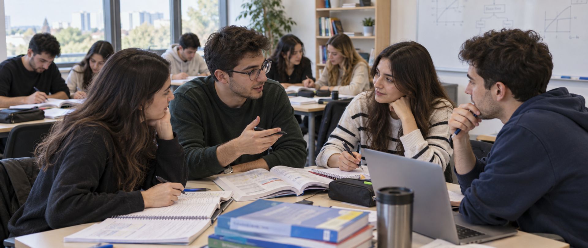 Sınıfta grup çalışması yapan öğrenciler